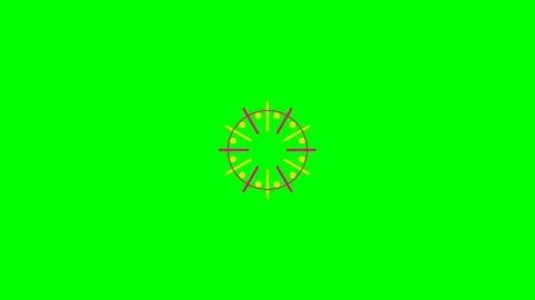 Abstract circular clock interface design set against a vibrant green backgrou Stock Footage 340900402
