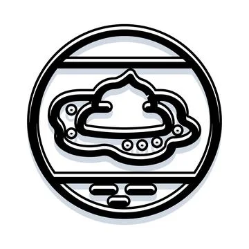 Abstract circular cloud computing technology icon design イラスト素材