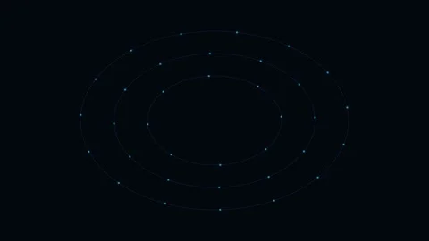 Abstract circular constellation of glowing dots on a deep black background Stock Footage 338311192