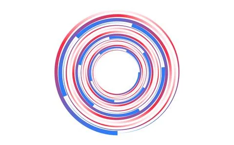 Abstract Circular Data Visualization Rings in Red and Blue for Technology a.. イラスト素材