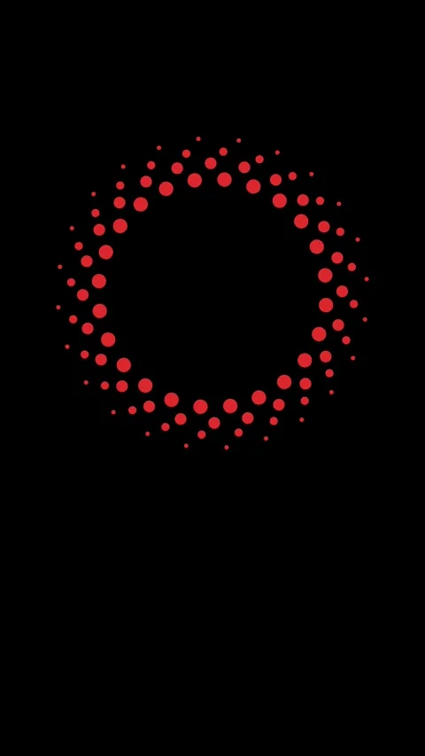 Abstract circular design element with red dots marker isolated black Stock Footage 341904394