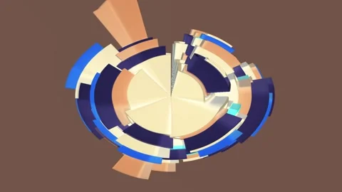Abstract Circular Design with Geometric Shapes Stock Footage 289122073