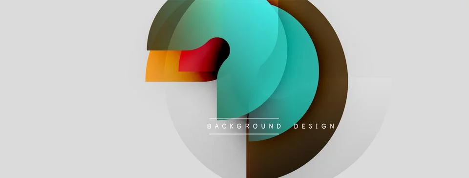 Abstract circular design. Overlapping layers create dynamic visual effect. イラスト素材