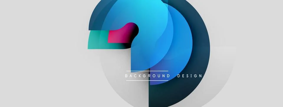 Abstract circular design. Overlapping layers create dynamic visual effect. イラスト素材