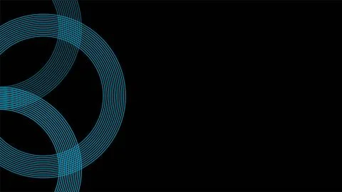 Abstract Circular Design with Overlapping Rings in Blue and Black. Stock Illustration