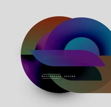 Abstract circular design. Overlapping shapes create dynamic visual effect. Stock Illustration