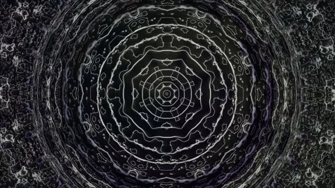 Abstract circular design with symmetrical patterns in Stock Footage 340007888