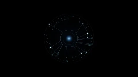 Abstract circular digital data interface HUD with spinning nodes isolated o.. Stock Footage 345276911