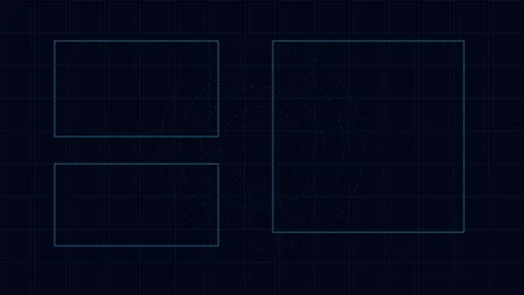 Abstract circular digital data visualization interface on dark background 库存影片 336262471