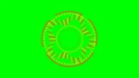 Abstract circular digital data visualization interface on green screen Stock Footage 340267030
