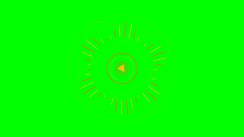 Abstract circular digital hud element on a vibrant solid green background Stock Footage 340267703