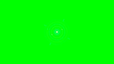 Abstract circular digital hud element isolated on a vivid green background Vidéo 341820811