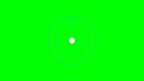 Abstract circular digital hud elements animation on a vibrant green screen Stock Footage 340903454