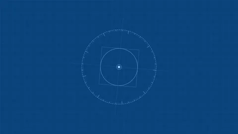 Abstract circular digital hud interface on a deep blue background Vídeos de archivo 335145821