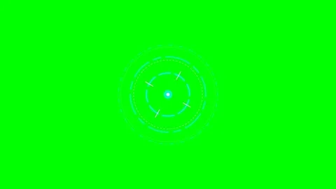 Abstract circular digital hud interface element on a vibrant green background Stock Footage 340265046