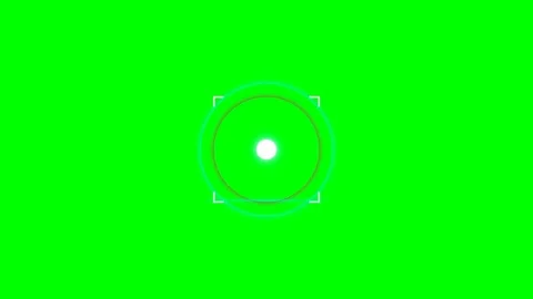 Abstract circular digital hud overlay on a vibrant green screen background Stock Footage 340266494