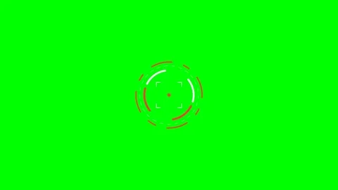 Abstract circular digital hud overlay element against a solid green screen Video stock 340266724