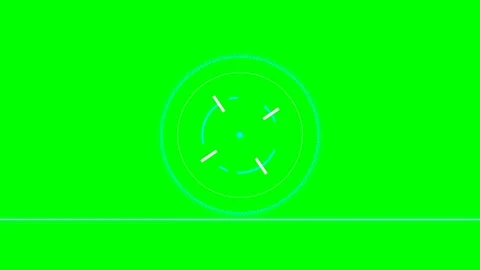 Abstract circular digital hud overlay element on a vibrant green background Stock Footage 340900317