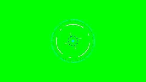 Abstract circular digital interface element on a vibrant green background Stock Footage 340265912