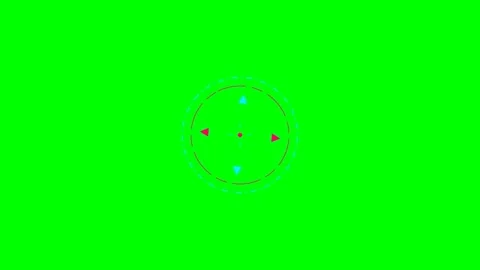 Abstract circular digital interface element on a solid green background Stock Footage 340265917