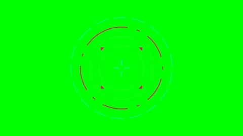 Abstract circular digital interface element on a vibrant green background Stock Footage 340903702
