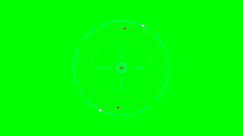 Abstract circular digital interface element on a solid green background Video stock 341824302