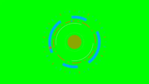 Abstract circular digital interface element isolated on a green screen Stock-Footage 341839420