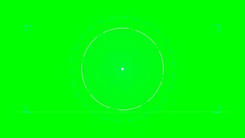 Abstract circular digital viewfinder overlay on a vibrant green screen back.. Video stock 341839571