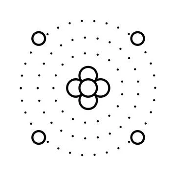 Abstract circular dot pattern creating a symmetrical design Stockillustratie