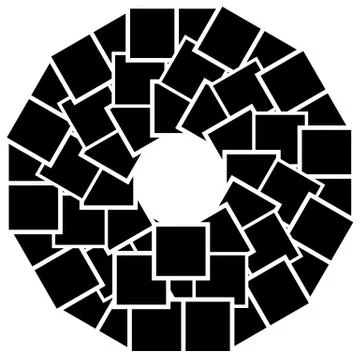 Abstract circular element with overlapping square shapes 스톡 일러스트