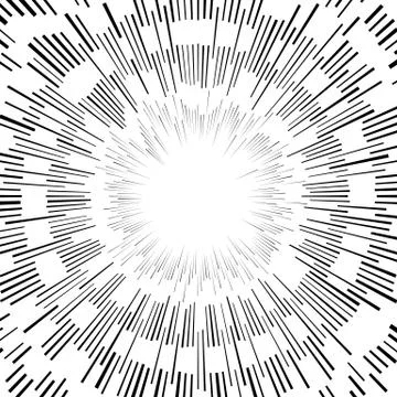 Abstract circular element, radial lines shape. Geometric element. Stockillustratie