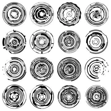 Abstract circular equalizer, graphic abstract frame. Stock Illustration