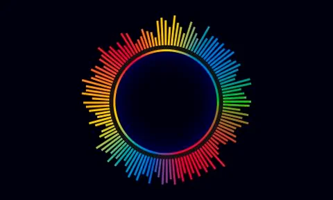 Abstract circular equalizer logo Stock Illustration