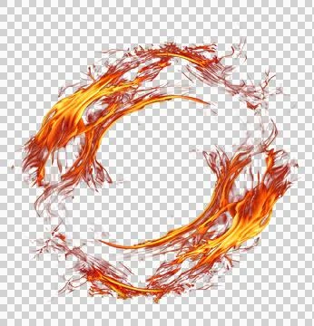 Abstract circular fire flame ring isolated on white background design eleme.. Stock Illustration