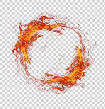 Abstract circular fire flame ring isolated on white background element tran.. Stock Illustration