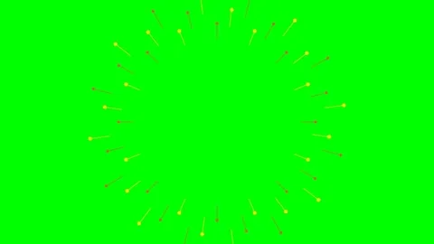 Abstract circular firework animation isolated on a bright green background Stock Footage 340266333