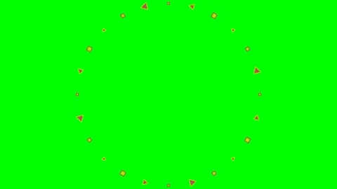 Abstract circular frame with colorful geometric shapes on green screen Stock Footage 340266764