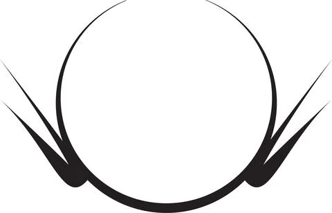 Abstract Circular Frame with Flowing Lines Stock Illustration