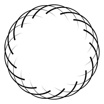 Abstract Circular Frame with Overlapping Curved Line Pattern Stock Illustration