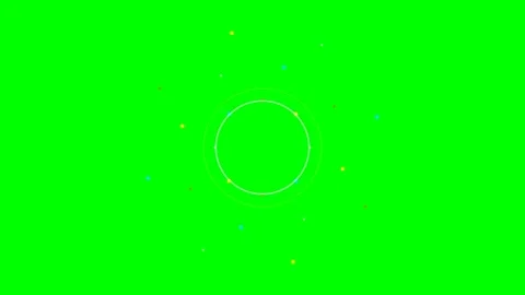 Abstract circular frame overlay with floating particles on green screen Stock Footage 340900617