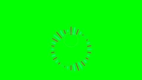 Abstract circular frequency equalizer animation on a bright green background Stock Footage 340900311