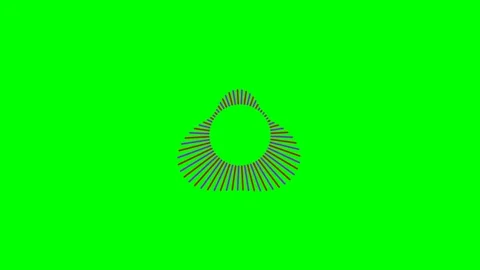 Abstract circular frequency equalizer visualizer on a vibrant green backgroun 動画素材 340266732
