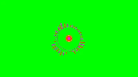 Abstract circular frequency equalizer visualizer on a vibrant green backgroun 動画素材 340903804