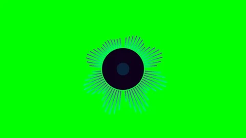Abstract circular frequency spectrum visualization on a bright green backgrou Stock Footage 340263267