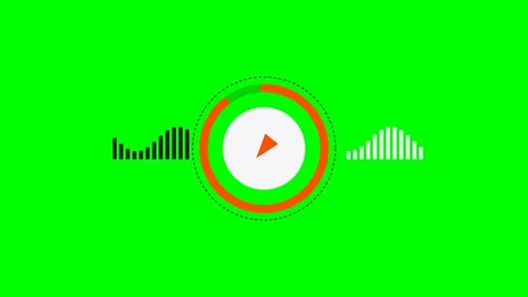 Abstract circular gauge with flanking audio wave visualization elements Stock Footage 341823525
