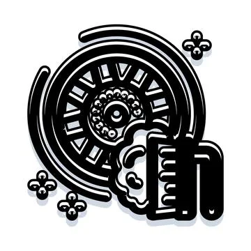 Abstract circular gear with mechanical elements design Stockillustratie