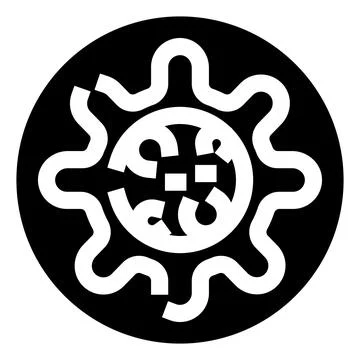 Abstract circular gear symbol conceptualizing complexity solutions Stock Illustration
