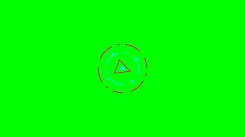 Abstract circular geometric animation with a central triangle on green screen 動画素材 340903860