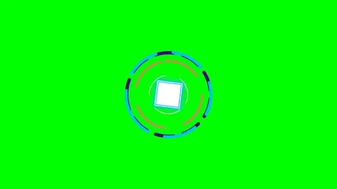 Abstract circular geometric animation element on a vibrant green background Stock Footage 340900357