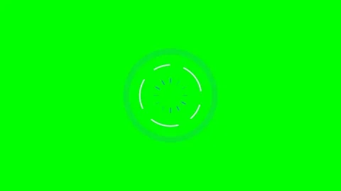 Abstract circular geometric animation element on a vibrant green screen Stock Footage 340903577